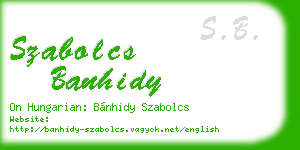 szabolcs banhidy business card