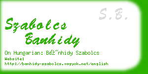 szabolcs banhidy business card